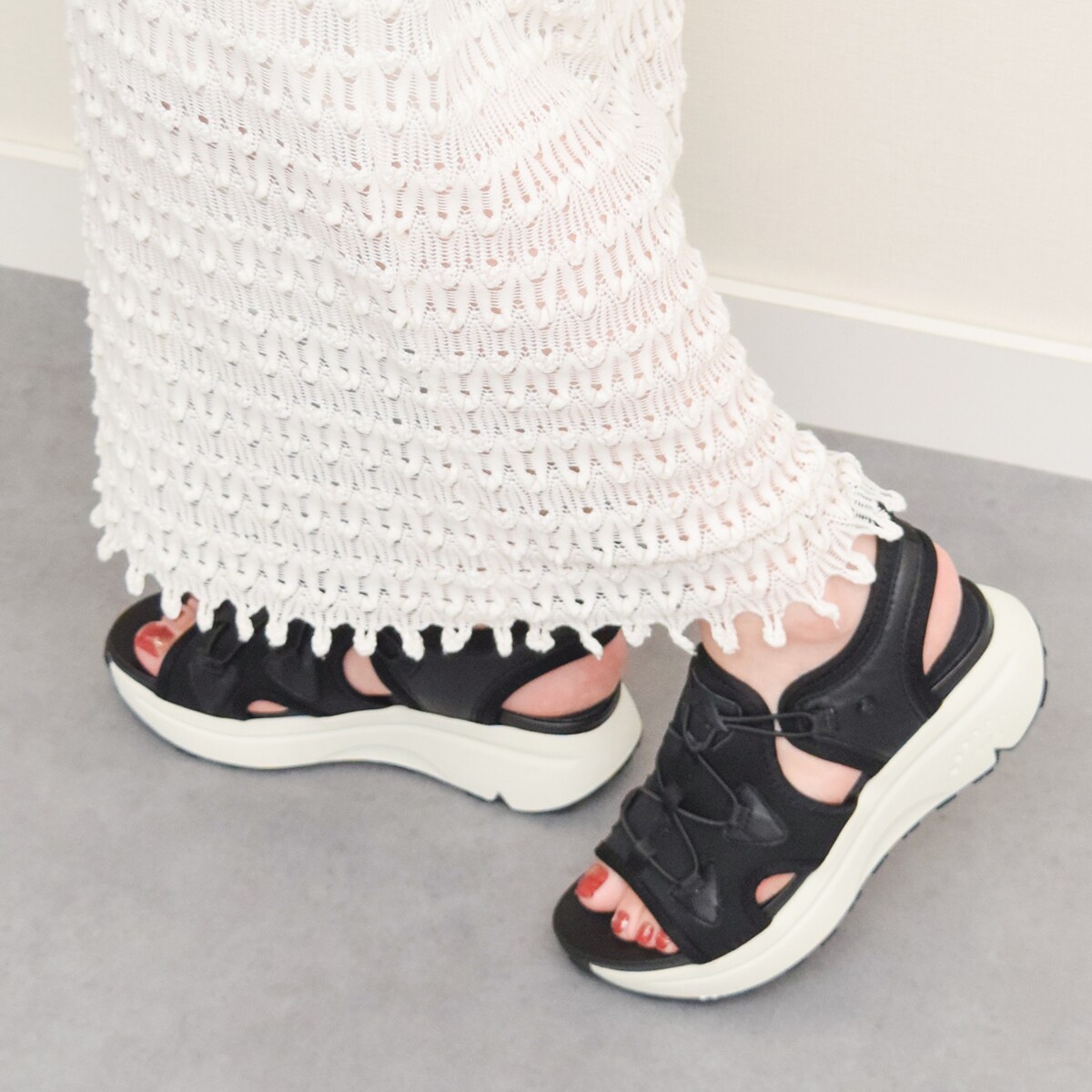 bussola ブソラ◆5.5cmヒール◆厚底スポーティサンダル