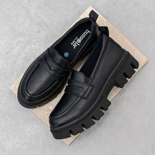 bussola ブソラ◆5.5cmヒール◆撥水厚底デザインソールローファー