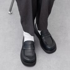 EMILE◆3.5cmヒール◆オブリークトウ厚底ローファー