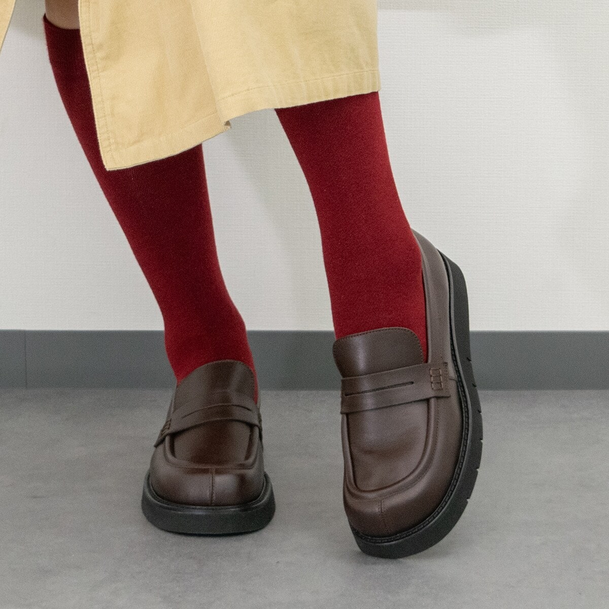 エミレ（EMILE）/EMILE◆3．5cmヒール◆オブリークトウ厚底ローファー EMILE◇3.5cmヒール◇オブリークトウ厚底ローファー | エミレ(EMILE