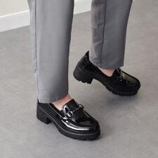 bussola◆5.5cmヒール◆撥水ヒールアップビットローファー