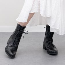 bussola◆4cmヒール◆撥水レースアップショートブーツ