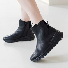 bussola◆6cmヒール◆撥水ヒールアップショートブーツ