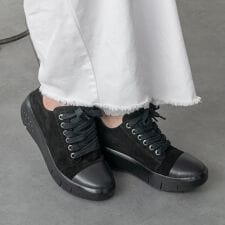 bussola◆5cmヒール◆撥水厚底レースアップスニーカー