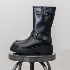 CORSO ROMA 9◆4.5cmヒール◆ラウンドトウ厚底エンジニアブーツ