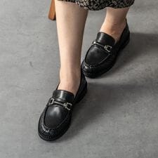 INTER-CHAUSSURES◆2.8cmヒール◆ラウンドトウベーシックローファー