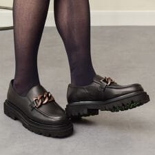 インターショシュール(INTER-CHAUSSURES)のINTER-CHAUSSURES◆3.5cmヒール◆撥水厚底チェーンローファー