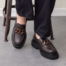 インターショシュール(INTER-CHAUSSURES)のINTER-CHAUSSURES◆3.5cmヒール◆撥水厚底チェーンローファー