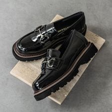 インターショシュール(INTER-CHAUSSURES)のINTER-CHAUSSURES◆3.5cmヒール◆撥水厚底ビットローファー