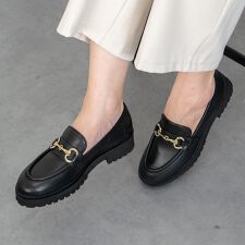 INTER-CHAUSSURES◆1cmヒール◆ラウンドトウビットローファー