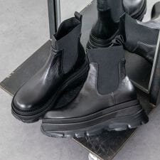 INTER-CHAUSSURES◆7.5cmヒール◆ボリュームソールサイドゴアブーツ