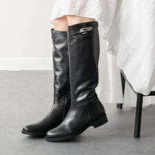 INTER-CHAUSSURES◆3.1cmヒール◆ラウンドトウローヒールロングブーツ