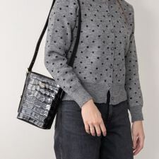 CHRISTIAN VILLA◆クロコ型押しレザーショルダーバッグ