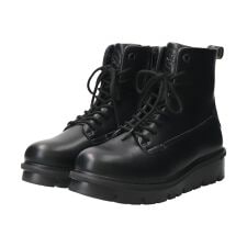 bussola ブソラ◆4.5cmヒール◆撥水厚底レースアップショートブーツ