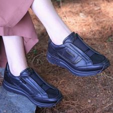 bussola ブソラ◆4.5cmヒール◆撥水サイドジップスニーカー