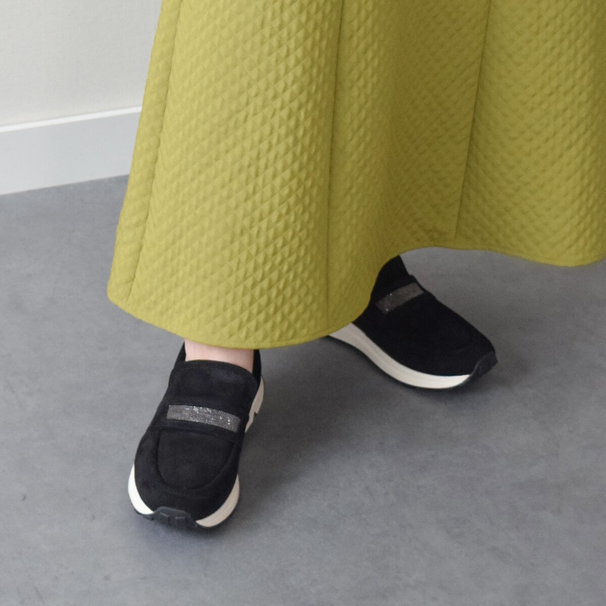 bussola ブソラ◇2.5cmヒール◇撥水レザースリッポンスニーカー