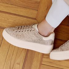 Tamaris◆5.5cmヒール◆プレミアムビジュー厚底スニーカー