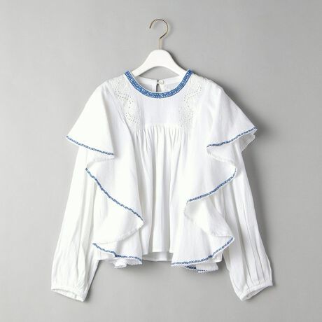 ISABEL MARANT ETOILE＞エンブロイダリーラッフルブラウスΨ 