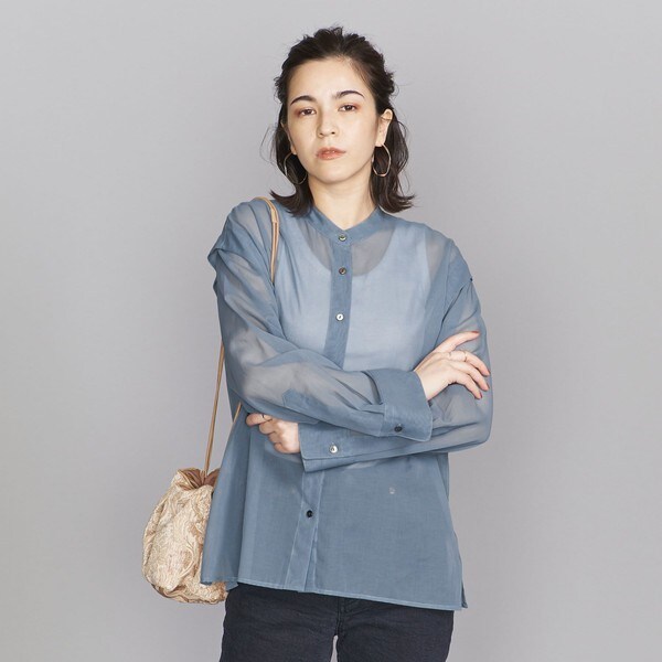 ＢＹ　コットンオーガンジータックショルダー　シャツ　－ウォッシャブル－