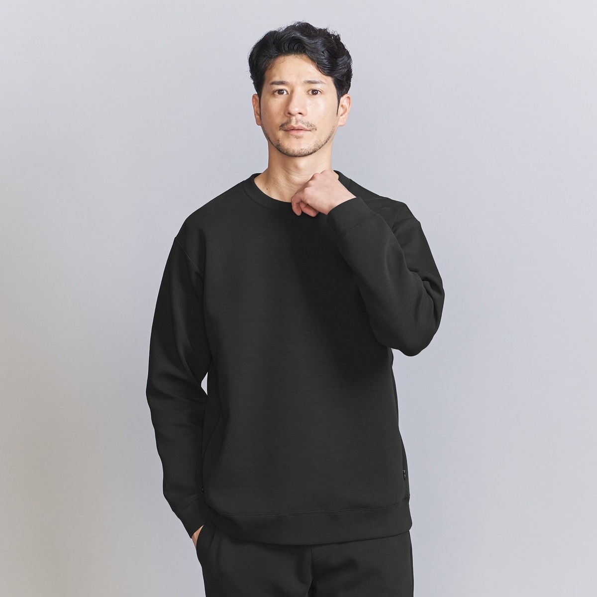 WEB限定 WARDROBE SMART】ダブルニット クルーネック スウェット