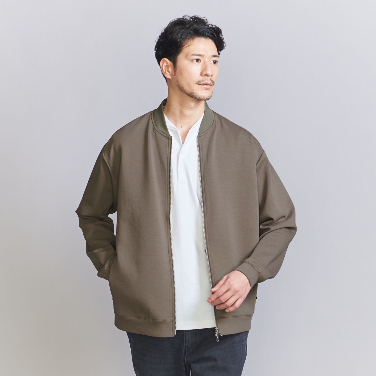 WEB限定 WARDROBE SMART】ダブルニット ジップブルゾン/セットアップ ...