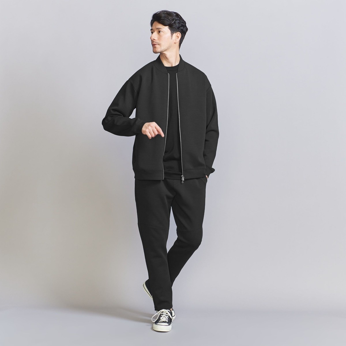 WEB限定 WARDROBE SMART】ダブルニット ジップブルゾン/セットアップ ...