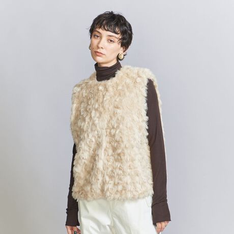 フェイクファー ノーカラー ベスト | ビューティー＆ユース  