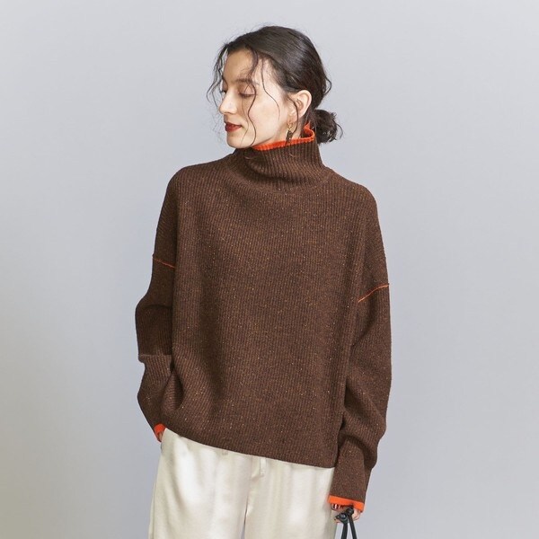 BEAUTY&YOUTH カラーネップ ライン タートルネック ウール ニット BEAUTY&YOUTH UNITED ARROWS（ビューティーアンドユース