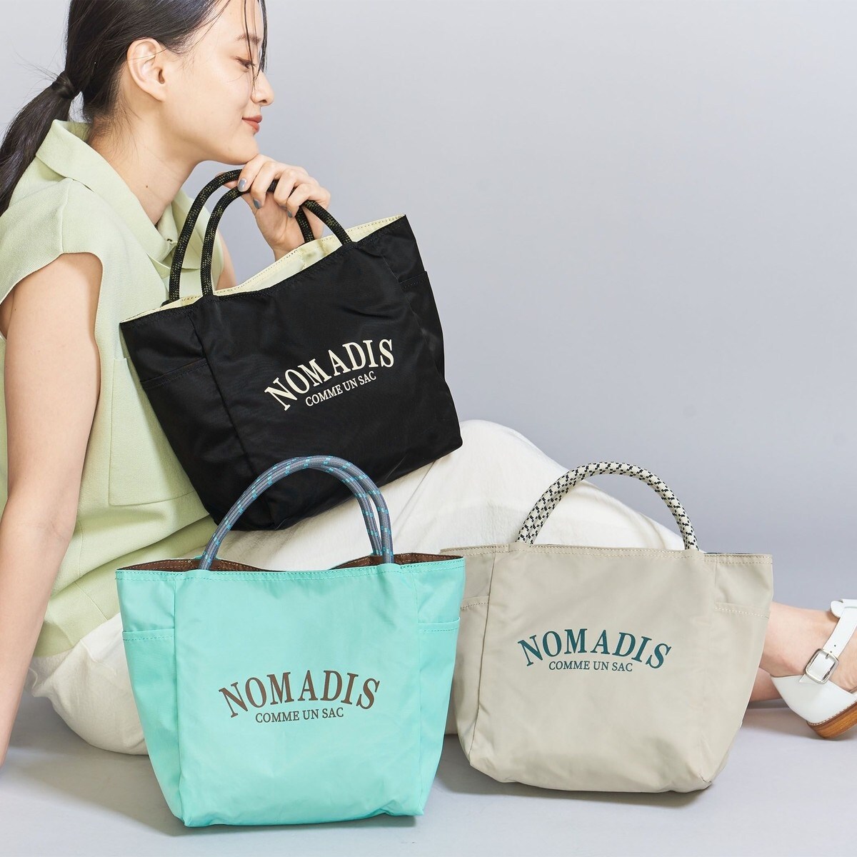 新品ノマディスNOMADIS SAC リバーシブルミニトートバッグ　グレー S NOMADIS＞SAC2 リバーシブル ミニ トートバッグ | ビューティー