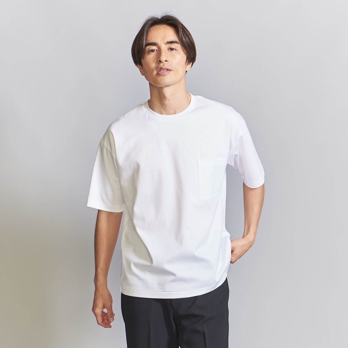 1ポケット フォルム クルーネック Tシャツ -MADE IN JAPAN