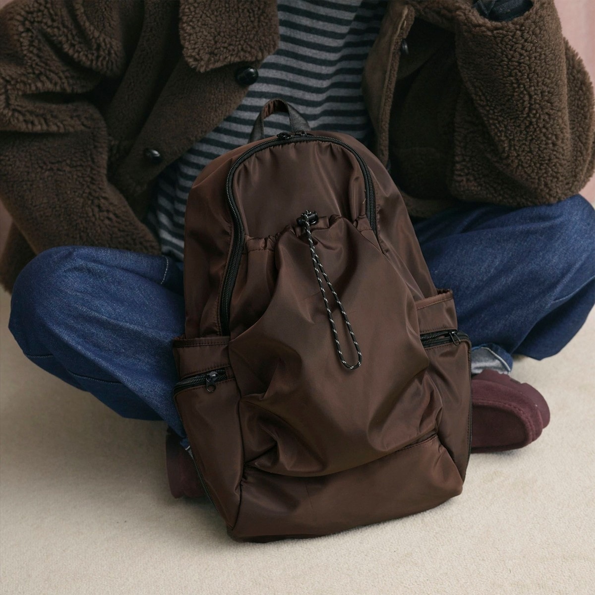 美品 ユナイテッドアローズ リュックサック バックパック キャンバス レザー ユナイテッドアローズ(UNITED ARROWS) リュック・バックパック