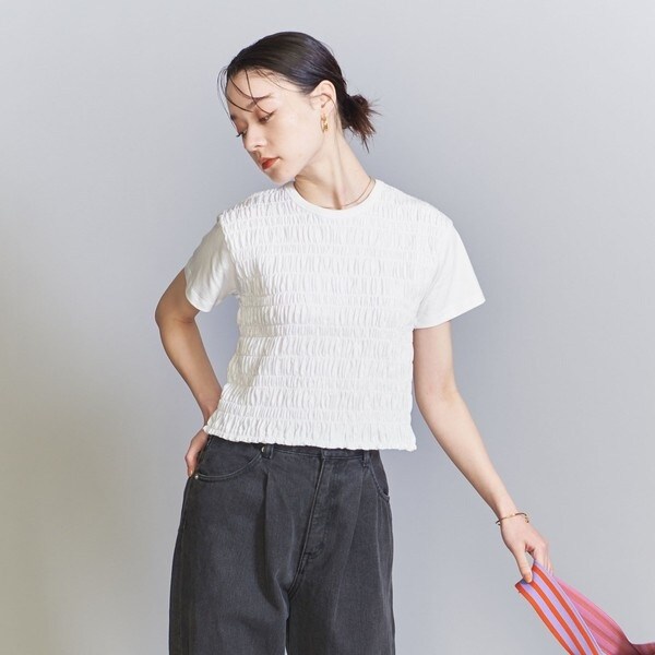 コットン天竺 シャーリングTシャツ ビューティ＆ユース ユナイテッドアローズ(BEAUTYYOUTH) 16176995929  ファッション通販 マルイウェブチャネル