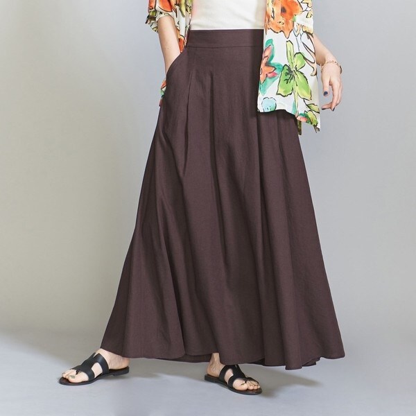 スカート argue FRENCHLINEN WASHABLE FLARE SKIRT ARGUE FRENCH LINEN WASHABLE FLARE SKIRT（argue アーギュ