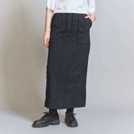 ナイロンタフタ ポケット ドロースト スカート -ウォッシャブル  