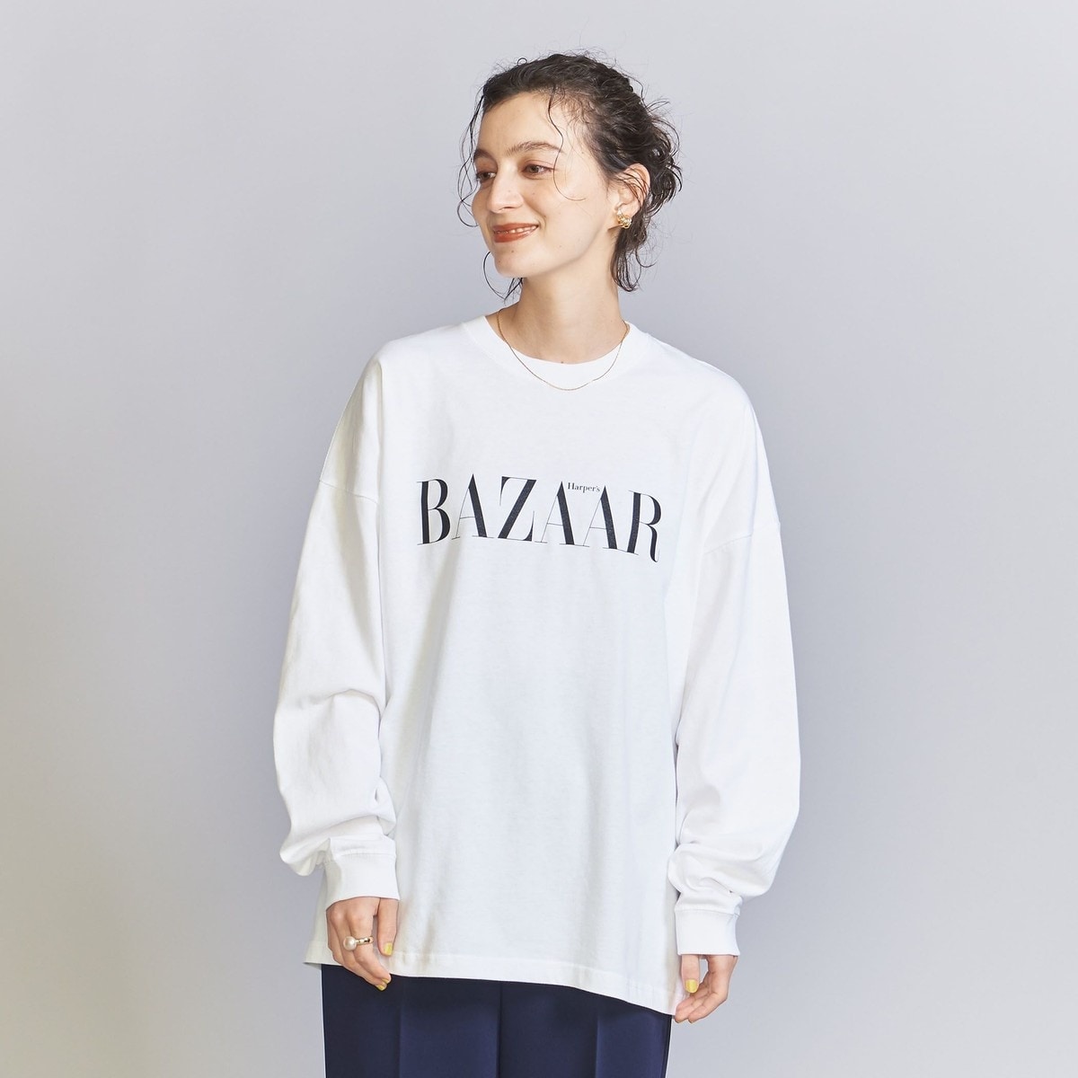 別注】＜Harper's BAZAAR＞グラフィックプリント ロングスリーブT 