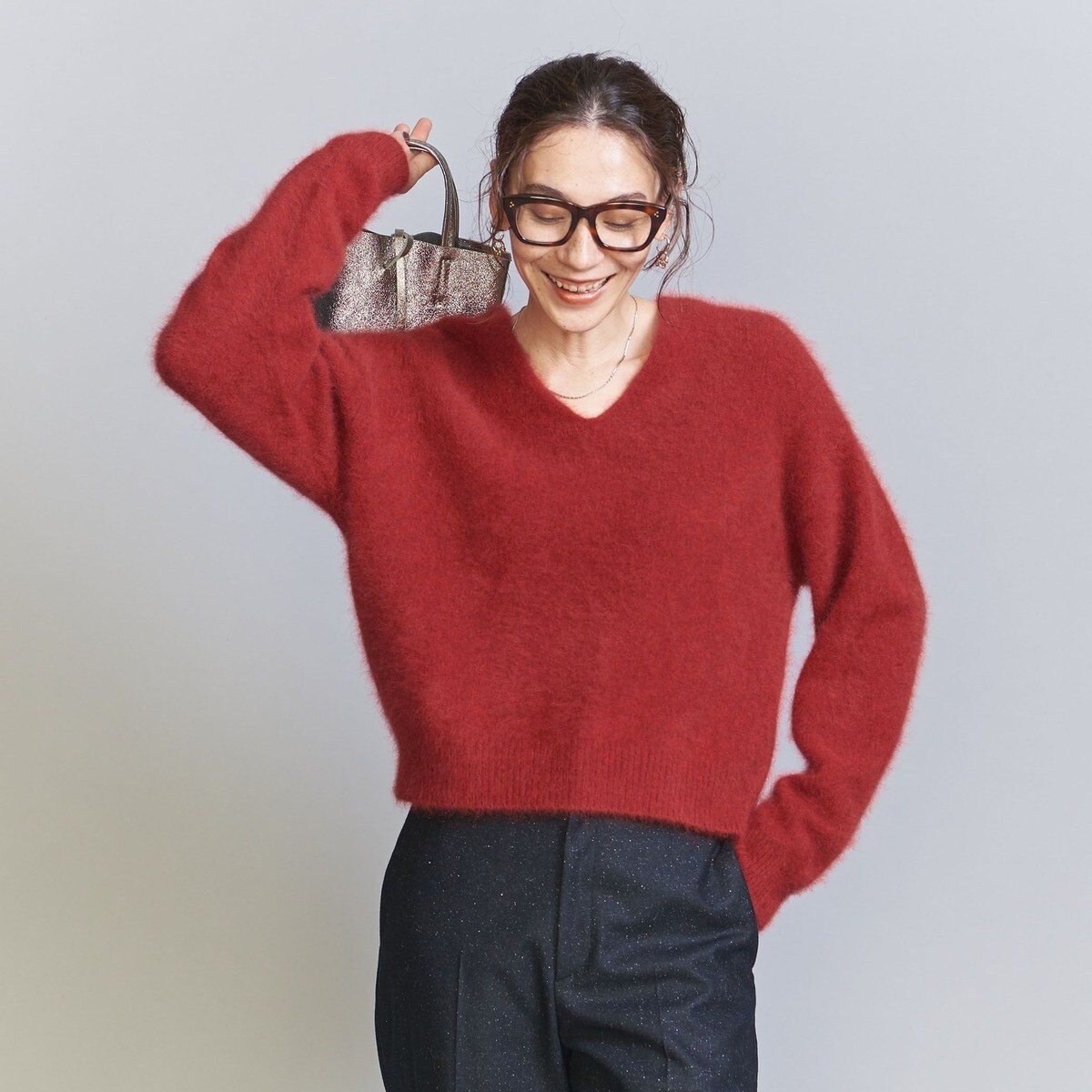 チャイニーズラクーン Vネックニットプルオーバー | ビューティー