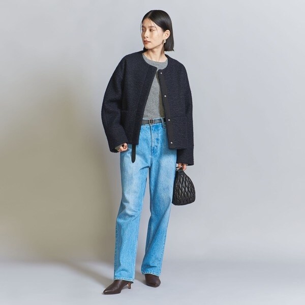 WEB限定】ブークレ ノーカラーショートコート | ビューティー