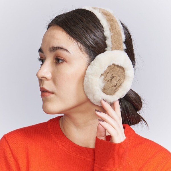 WEB限定】＜UGG＞シープスキン エンブロイダリー イヤーマフ