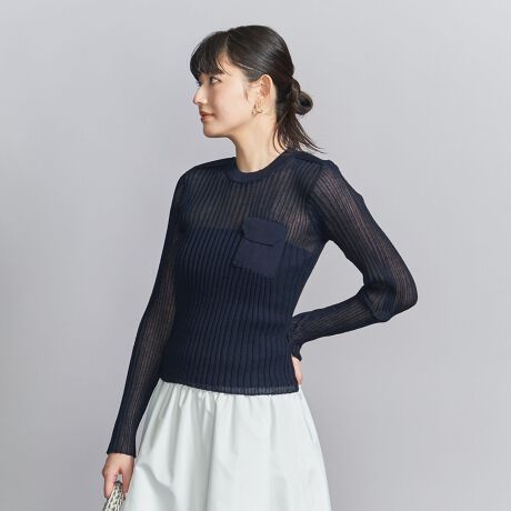 UNITED ARROWS ポロカラーリブニット ネイビー 完売品 UNITED ARROWS 