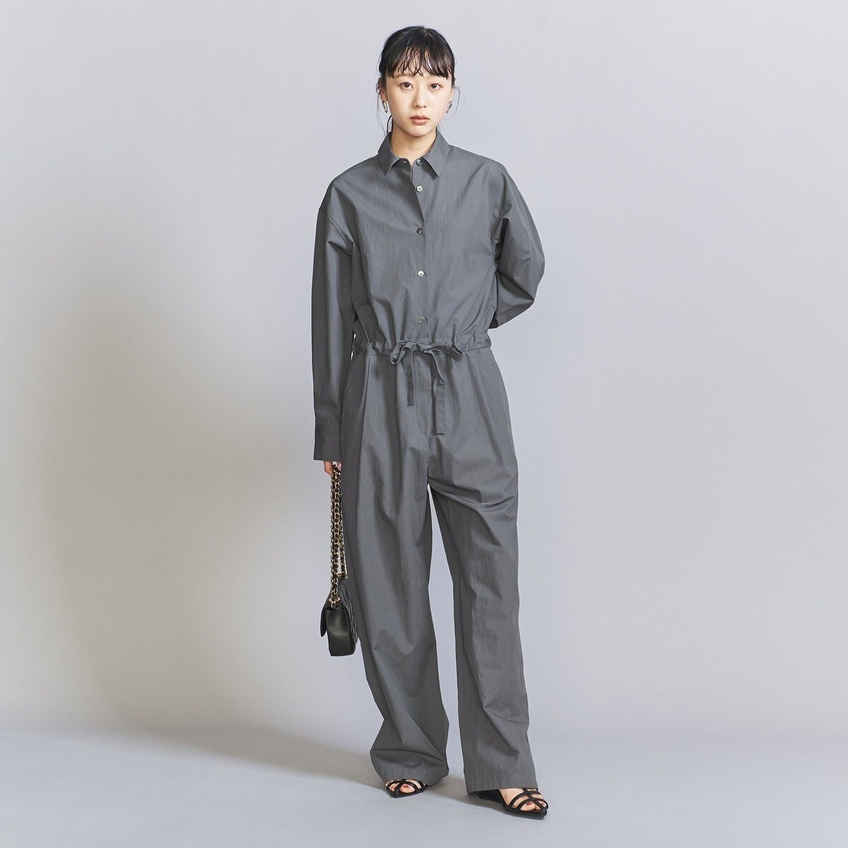 BEAUTY&YOUTH ユナイテッドアローズ ネイビー ジャンプスーツ サテン