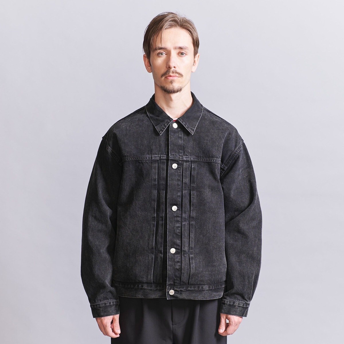 H BEAUTY&YOUTH DENIM CPO JACKET S ブラック H＞デニム ジップジャケット