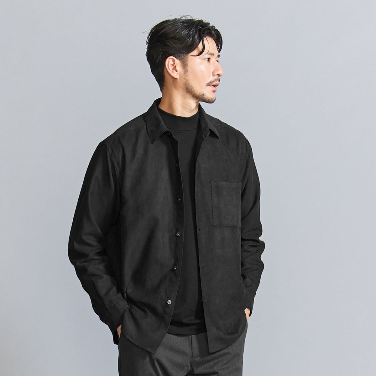 WEB限定 WARDROBE SMART】スエードライク シャツ | ビューティー