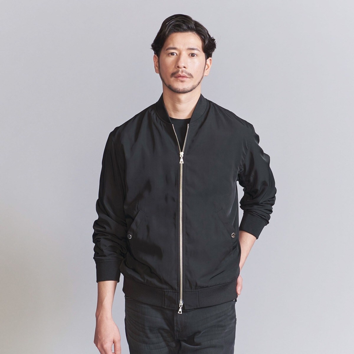 WEB限定 WARDROBE SMART】ライト ツイル MA-1 ブルゾン