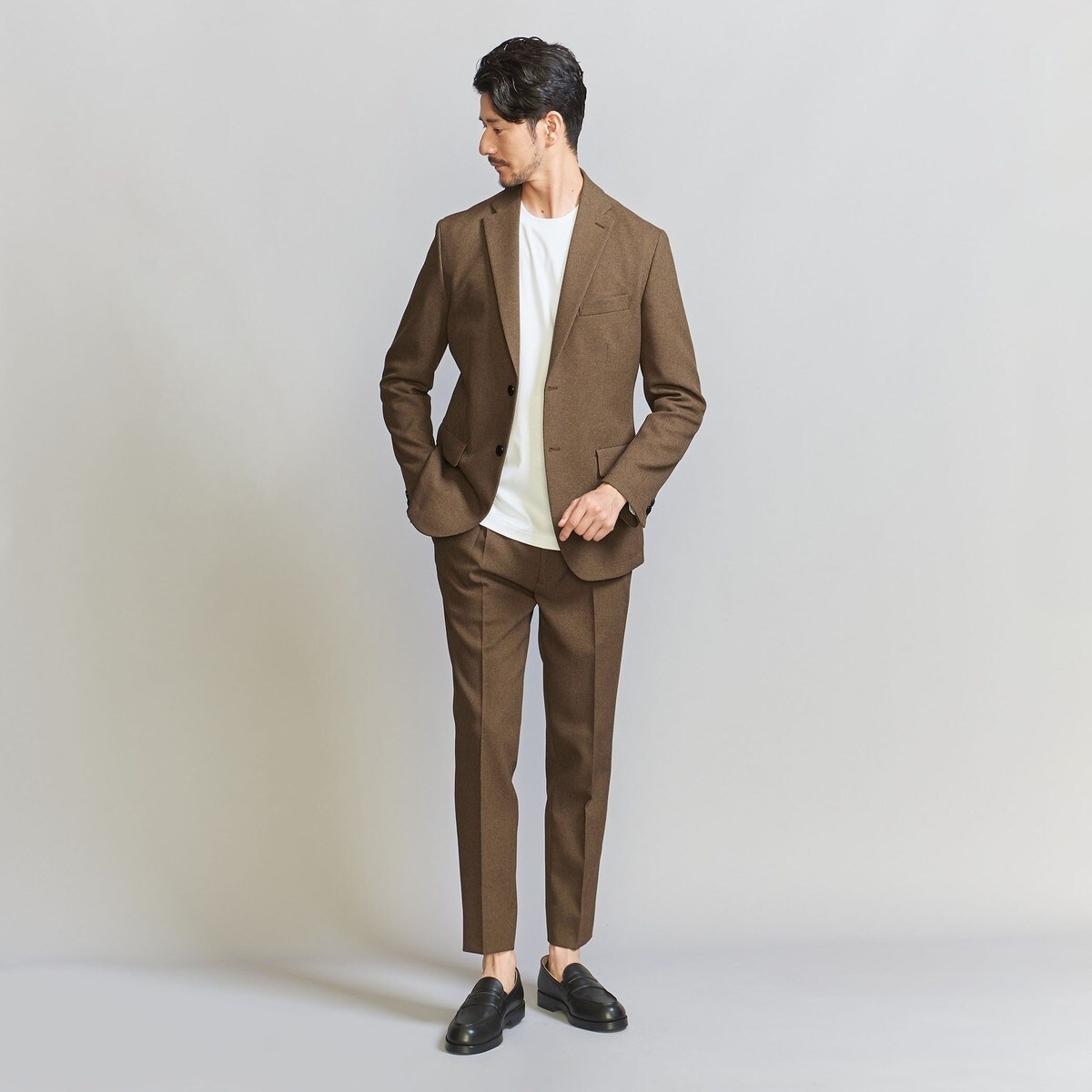 ★新品★ビューティー＆ユース セットアップ ダークブラウン Ｌサイズ WEB限定 WARDROBE SMART】LANATEC OX セットアップ/総裏ジャケット