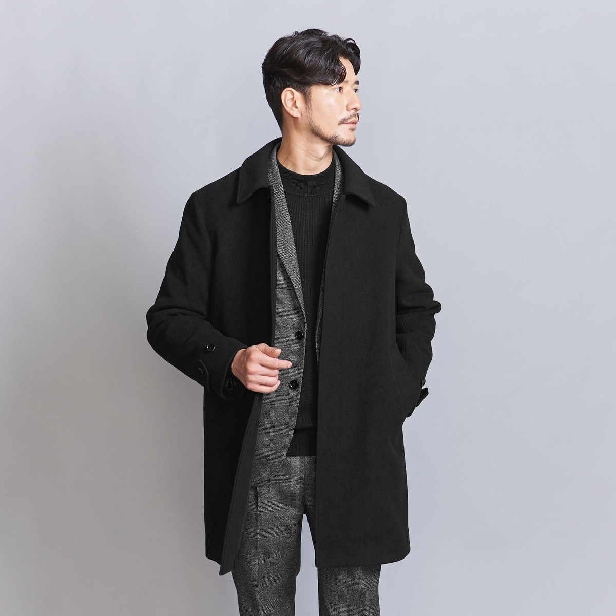 【WEB限定WARDROBESMART】PEメルトンバルカラーコート