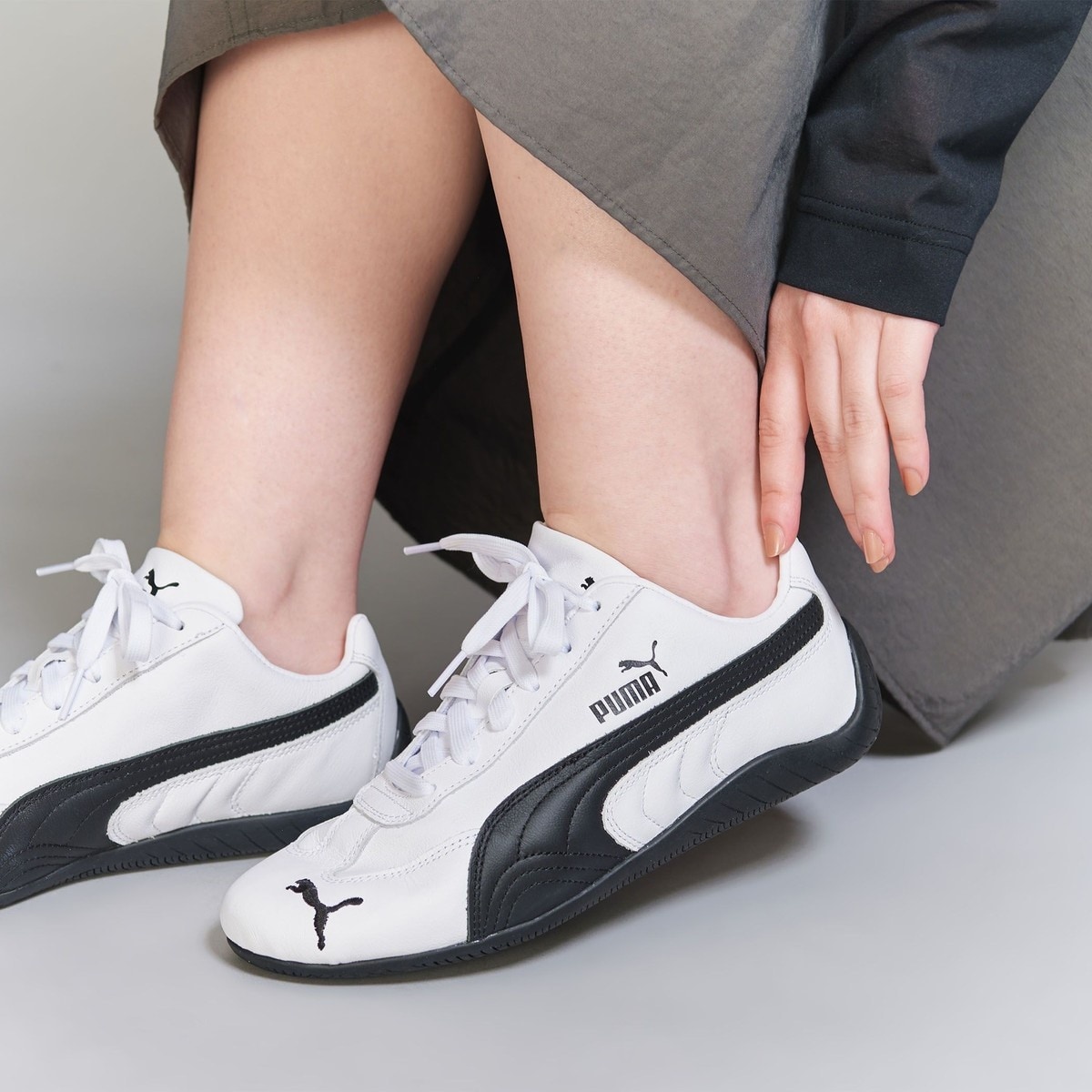 美品　プーマ　スピードキャット　25.0センチ　グレー　天然皮革 2025年 5月中旬 発売】BEAUTY&YOUTH × PUMA SPEEDCAT OG “Light
