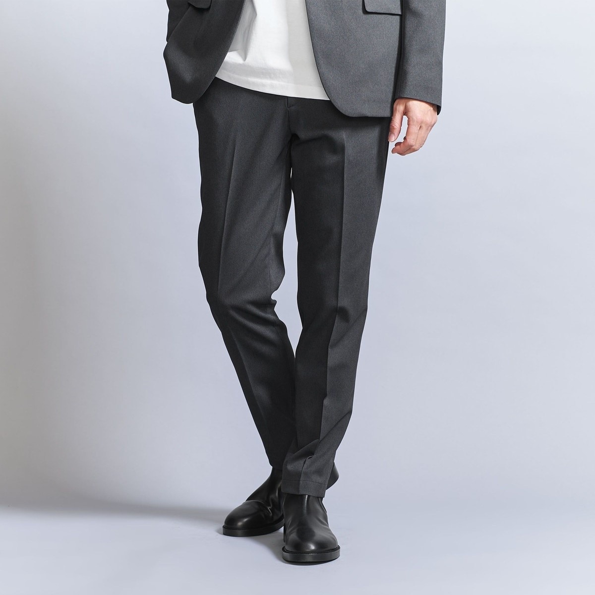 WEB限定 WARDROBE SMART】ダブルニット ノープリーツ スラックス