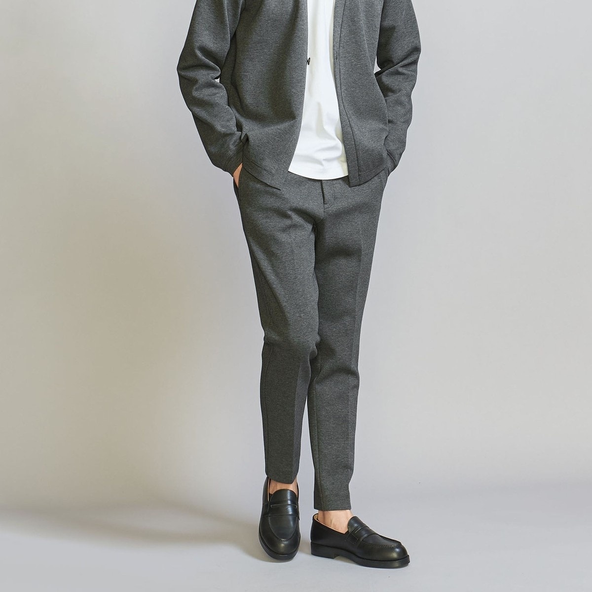 WEB限定 WARDROBE SMART】ダブルニット ノープリーツ スラックス