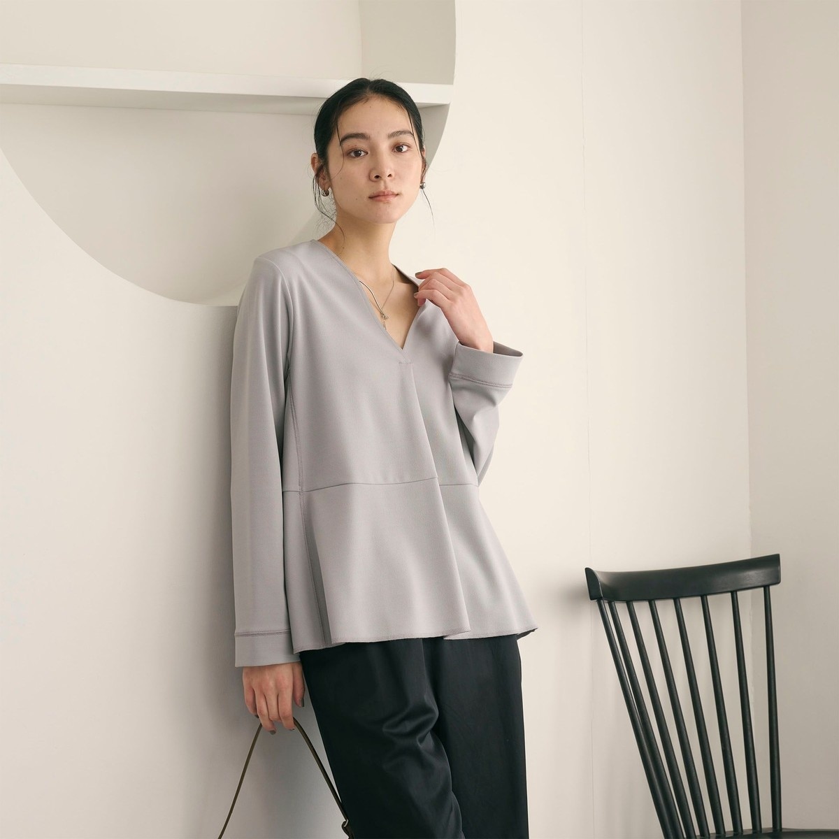 [�}���C]�yWEB���� Wardrobe DAILY MINIMAL�z�y�v���� V�l�b�N�v���I�[�o�[�J�b�g�\�[/�r���[�e�B�[�����[�X ���i�C�e�b�h�A���[�Y�iBEAUTY&YOUTH�j LT.GRAY