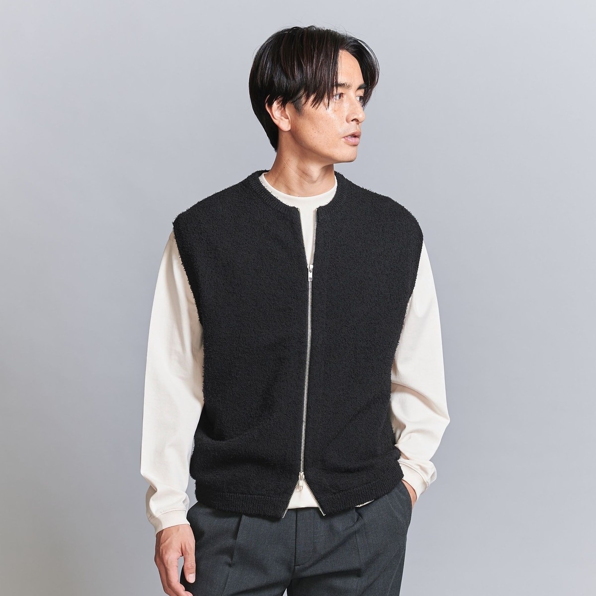 ミラノリブ ポロニット ジャケット 抗菌防臭　ビューティー&ユース BEAUTY&YOUTH UNITED ARROWS｜ミラノリブ ポロニット ジャケット